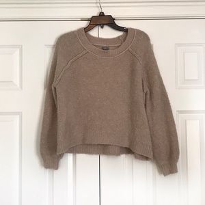 Aerie Tan Fuzzy Sweater, M
